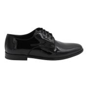 Zwarte Leren Veterschoenen Dolce & Gabbana , Black , Heren