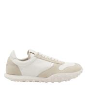 Witte Beige Sneakers Suède Leer Katoen Jil Sander , Beige , Heren