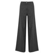 Denim broek met strass Patrizia Pepe , Gray , Dames