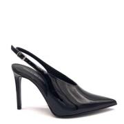 Zwarte Lakleren Slingback Hakken Guglielmo Rotta , Black , Dames