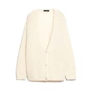 Beige Oversize Alpaca Cardigan Sweater Max Mara , Beige , Dames