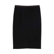 Zwarte knielange rok Pinko , Black , Dames