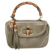 Pre-owned Leather handbags Gucci Vintage , Gray , Dames