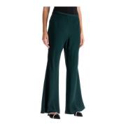 Flowing Bootcut Broek in Mikado Stof Zimmermann , Green , Dames