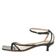 Pre-owned Leather sandals Bottega Veneta Vintage , Black , Dames