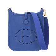 Pre-owned Leather crossbody-bags Hermès Vintage , Blue , Dames