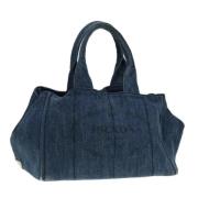 Pre-owned Canvas prada-bags Prada Vintage , Blue , Dames