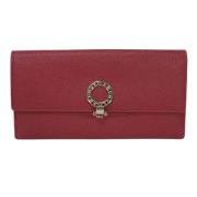 Pre-owned Leather wallets Bvlgari Vintage , Red , Dames