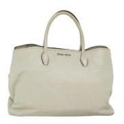 Pre-owned Leather handbags Miu Miu Pre-owned , White , Dames