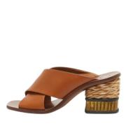 Pre-owned Leather sandals Chloé Pre-owned , Brown , Dames