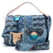 Pre-owned Denim shoulder-bags Louis Vuitton Vintage , Blue , Dames