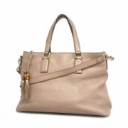 Pre-owned Leather gucci-bags Gucci Vintage , Beige , Dames