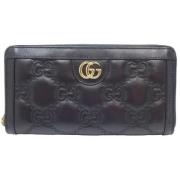 Pre-owned Leather wallets Gucci Vintage , Black , Dames