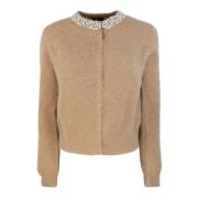 Bruine Cardigan met Geborduurde Kralen Liu Jo , Brown , Dames