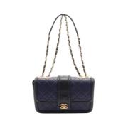 Pre-owned Leather chanel-bags Chanel Vintage , Blue , Dames