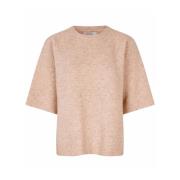 Glitter en pailletten gebreide top Masai , Beige , Dames