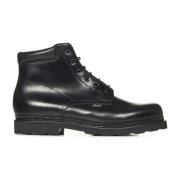 Zwarte leren veterschoenen Paraboot , Black , Dames