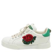 Pre-owned Leather sneakers Dolce & Gabbana Pre-owned , White , Dames