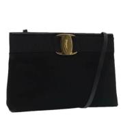 Pre-owned Suede shoulder-bags Salvatore Ferragamo Pre-owned , Black , ...