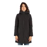 Zwarte Tech Softshell Dons Parka Woolrich , Black , Dames