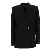 Zwarte Double-Breasted Blazer Max Mara Studio , Black , Dames