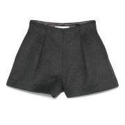 Antraciet Wol Mini Sculpturale Shorts Róhe , Gray , Dames