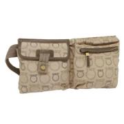 Pre-owned Canvas crossbody-bags Salvatore Ferragamo Pre-owned , Beige ...