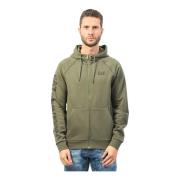 Groene Hoodie met Rits EA7 Stijl Emporio Armani , Green , Heren