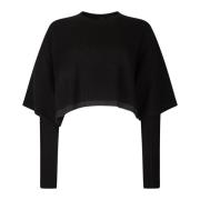 Cashmere Mix Sweater met Mouwen Pinko , Black , Dames