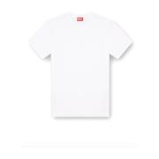 Oval D Geborduurd T-shirt (Wit) Diesel , White , Heren