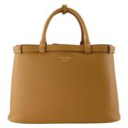 Gesp Leren Schoudertas Bruin Prada , Brown , Dames