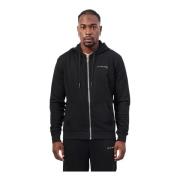 Zwarte Hoodie Sweater Fullzip Model Richmond , Black , Heren