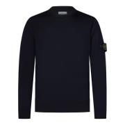 Blauwe Wollen Trui Aw24 Stone Island , Blue , Heren