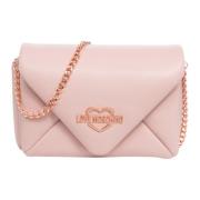 Stijlvolle Crossbody Tas met Magneetsluiting Love Moschino , Pink , Da...