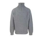 Grijze Geribbelde Half Zip Sweater Carhartt Wip , Gray , Heren