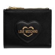 Stijlvolle Snap Portemonnee met Logo Detail Love Moschino , Black , Da...