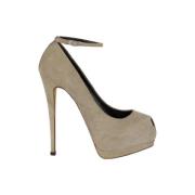 Pre-owned Suede heels Giuseppe Zanotti Pre-owned , Beige , Dames