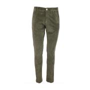 Fluwelen Chino in Bosgroen Hand Picked , Green , Heren