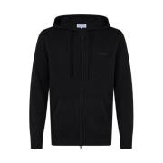 Zwarte Lamswollen Hoodie MC2 Saint Barth , Black , Heren