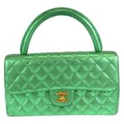 Pre-owned Leather handbags Chanel Vintage , Green , Dames