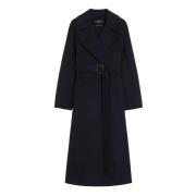 Blauwe Wollen Ochtendjas Jas Max Mara Weekend , Blue , Dames