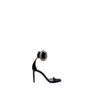 Pre-owned Leather sandals Yves Saint Laurent Vintage , Black , Dames