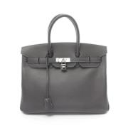 Pre-owned Canvas handbags Hermès Vintage , Gray , Dames