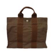 Pre-owned Canvas handbags Hermès Vintage , Brown , Dames