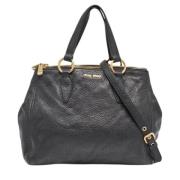 Pre-owned Leather handbags Miu Miu Pre-owned , Black , Dames