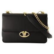 Zwarte leren VLogo locker tas Valentino Garavani , Black , Dames