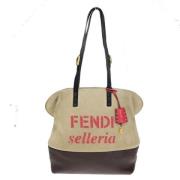 Pre-owned Suede totes Fendi Vintage , Beige , Dames