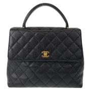 Pre-owned Leather handbags Chanel Vintage , Black , Dames