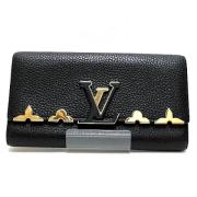 Pre-owned Leather wallets Louis Vuitton Vintage , Black , Dames