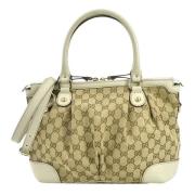 Pre-owned Canvas gucci-bags Gucci Vintage , Beige , Dames